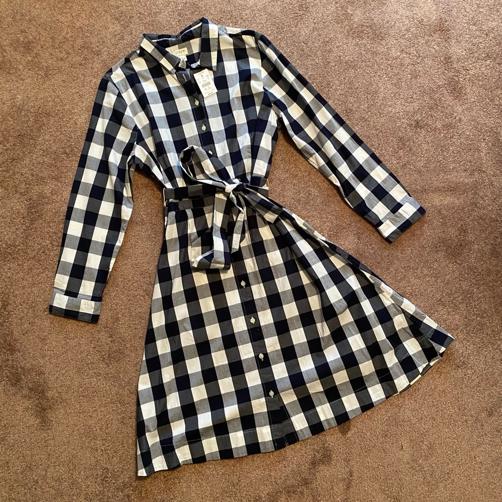 NWT J. Crew Belted Shirt Dress